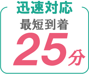 迅速対応最短到着30分